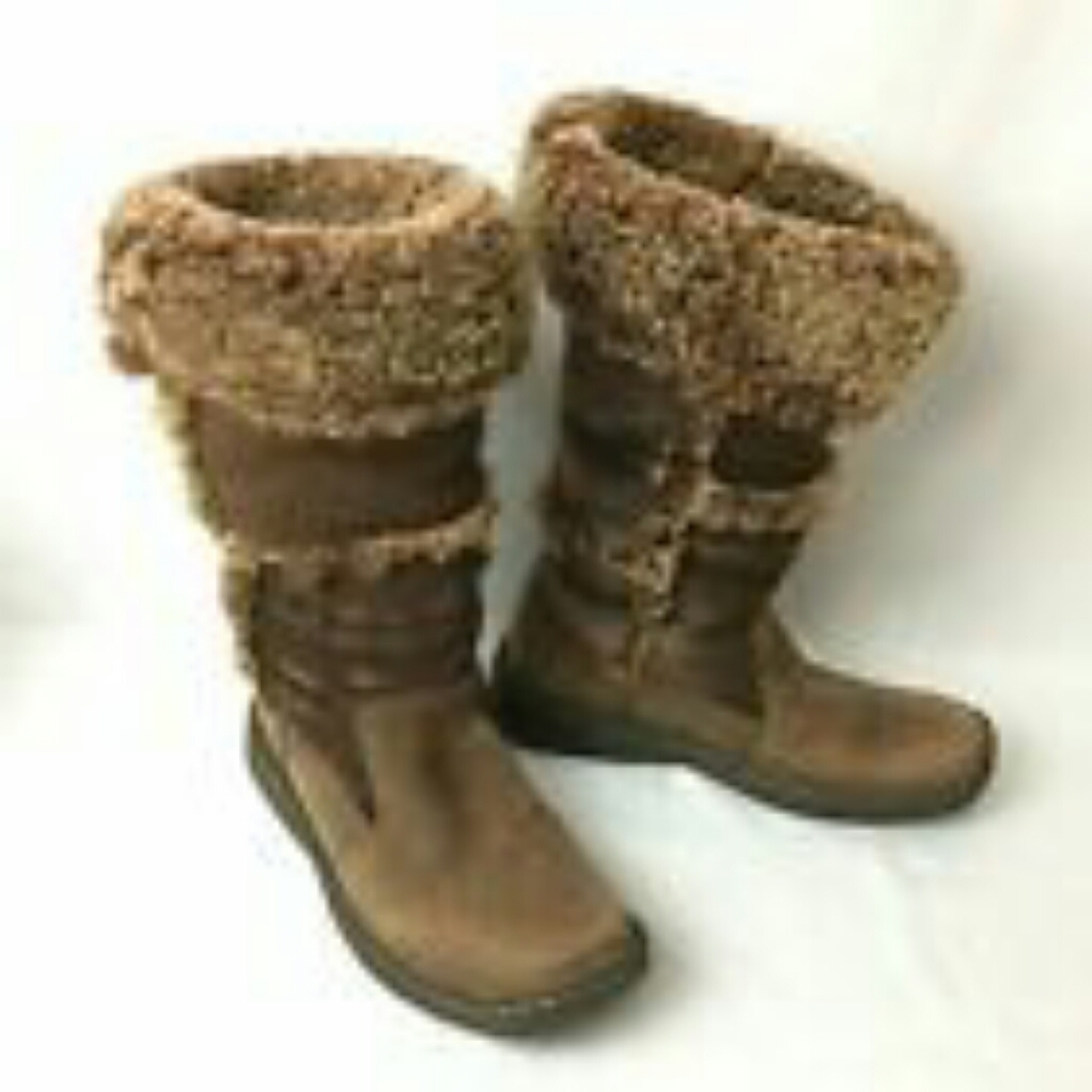 Born Brown Leather Shearling Boots 10 EUC